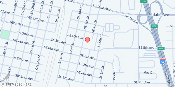 Map showing School Pantry at OR Child Dev Coalition at 482 SE 3rd St, Ontario, OR