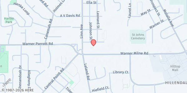 Map showing HOPE First Presbyterian at 1321 Linn Ave, Oregon City, OR