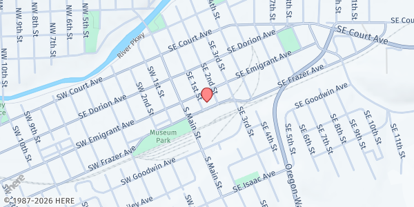 Map showing Salvation Army Pendleton at 150 SE Emigrant, Pendleton, OR