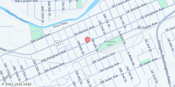 Map showing St. Mary's Outreach at 440 SW Emigrant, Pendleton, OR