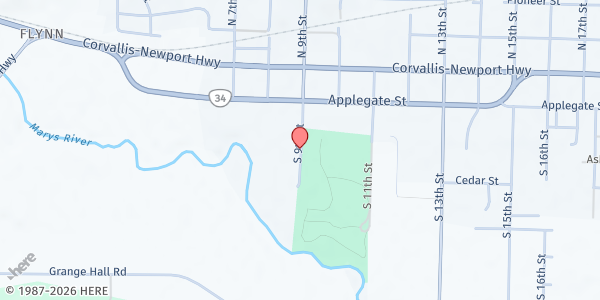 Map showing Nancy's Food Pantry at 350 S 9th Street, Philomath, OR