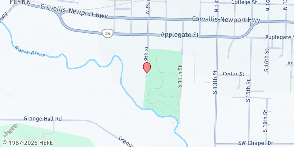 Map showing Philomath Community Gleaners at 306 S 9th St, Philomath, OR