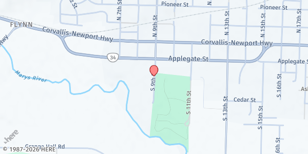 Map showing Philomath Community Gleaners at 306 S 9th Street, Philomath, OR