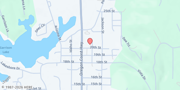 Map showing The Common Good Port Orford at 2015 Washington Street, Port Orford, OR