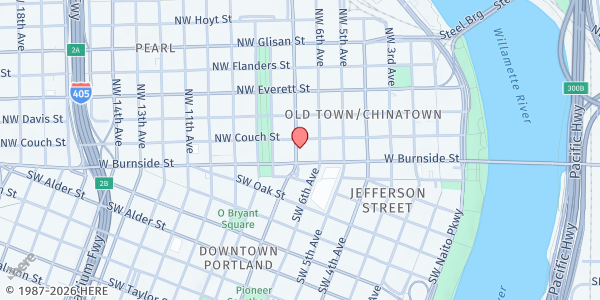 Map showing Artist Mentorship Program - Portland at 16 NW Broadway, Portland, OR