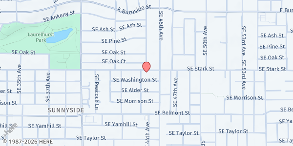Map showing Beacon PDX at 4312 SE Stark St, Portland, OR