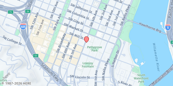 Map showing Church of St Michael the Archangel at 424 SW Mill Street, Portland, OR