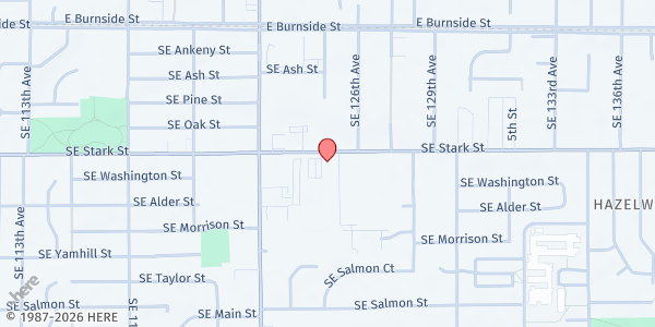 Map showing City of Portland Police Bureau Sunshine Division- SE Stark at 12436 SE Stark St, Portland, OR
