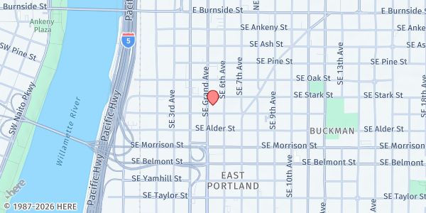 Map showing City Team Ministries at 526 SE Grand Ave, Portland, OR