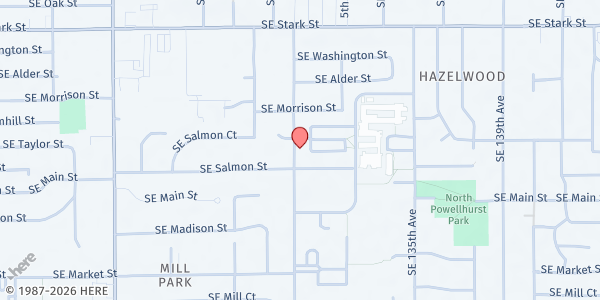Map showing David Douglas High School Aquatic Center at 13030 SE Taylor Ct, Portland, OR