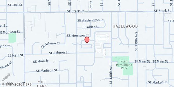 Map showing David Douglas High School - Aquatics Center at 13030 SE Taylor Ct, Portland, OR