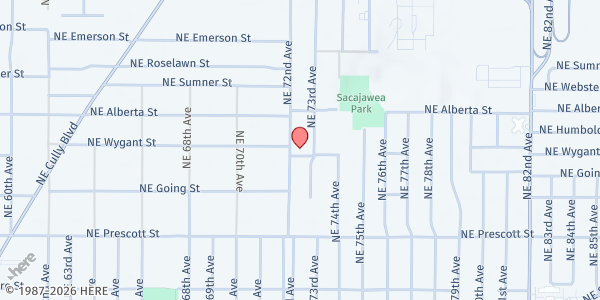 Map showing EMO NE Emergency Food Program at 4800 NE 72nd Ave., Portland, OR
