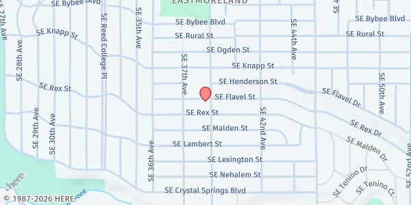 Map showing Holy Family Catholic Church at 3732 SE Knapp St, Portland, OR