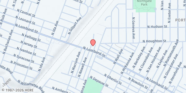 Map showing Human Services Department - Portland at 6443 N Lombard St, Portland, OR