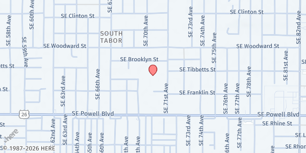 Map showing Kellogg Middle School Free Food Market at 3400 SE 69th Ave, Portland, OR