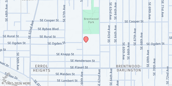 Map showing Lane Middle School at 7200 SE 60th Ave, Portland, OR