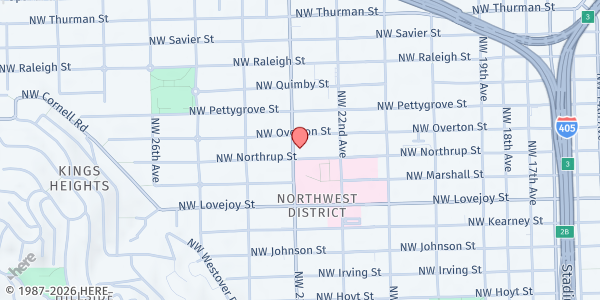 Map showing Legacy Good Sam Parking Lot at 1200 NW 23rd Avenue, Portland, OR