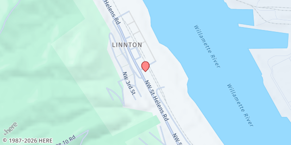 Map showing Linnton Community Center EFB at 10614 NW St. Helens Rd, Portland, OR