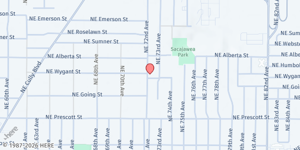 Map showing Northeast Emergency Food Program - Main Location at 4800 NE 72nd Ave., Portland, OR