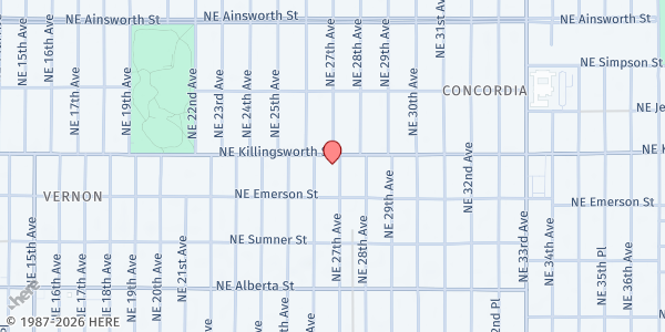 Map showing One HOPE Fellowship at 5425 NE 27th Ave, Portland, OR