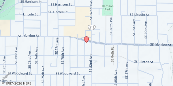 Map showing Orchards of 82nd Apartments at 8118 SE Division St., Portland, OR