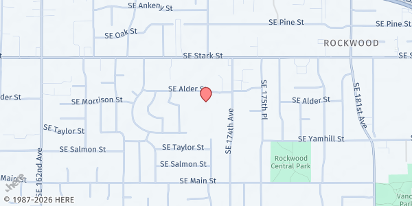 Map showing School Pantry at Alder Elementary at 17200 SE Alder St, Portland, OR
