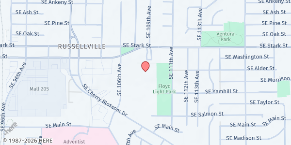 Map showing School Pantry at Floyd Light (SUN/EPHC) at 10800 SE Washington St., Portland, OR