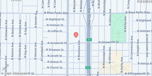 Map showing School Pantry at Ockley Green (SUN/SEI) at 6031 N Montana Ave, Portland, OR