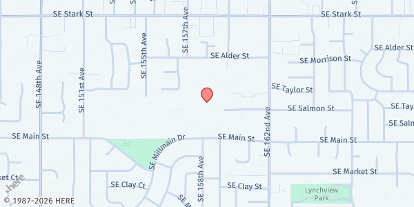 Map showing School Pantry at Parklane School at 15811 SE Main Street, Portland, OR