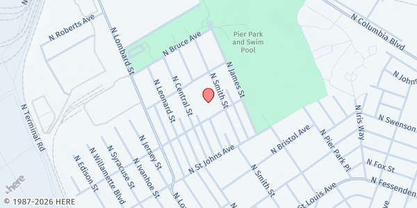Map showing Sitton Elementary School Free Food Market at 9930 N. Smith, Portland, OR