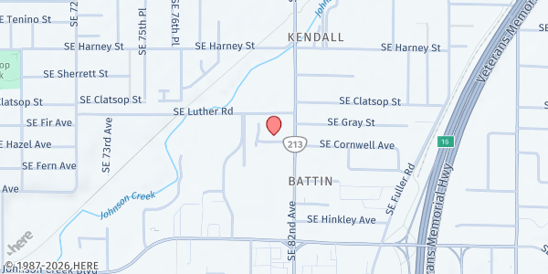 Map showing St. Louise at 8101 SE Cornwell St., Portland, OR