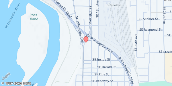 Map showing St Vincent De Paul of Portland Social Services at 5120 SE Milwaukie Boulevard, Portland, OR