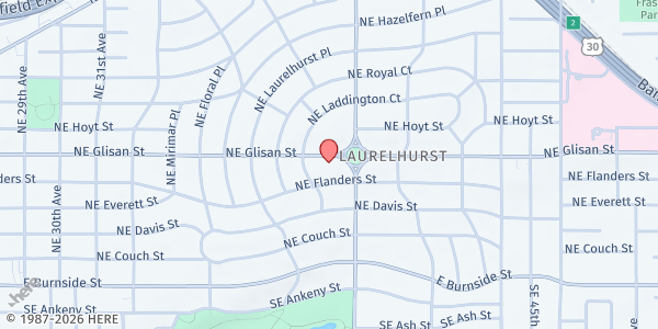 Map showing SVDP All Saints at 3847 NE Glisan, Portland, OR