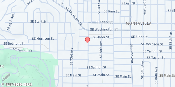 Map showing SVDP Ascension at 823 SE 76th Ave, Portland, OR