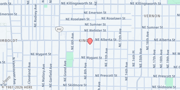 Map showing SVDP St Andrew at 806 NE Alberta St, Portland, OR