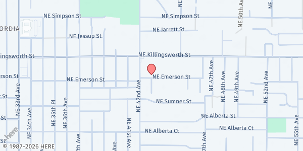 Map showing SVDP St Charles at 5310 NE 42nd Ave, Portland, OR