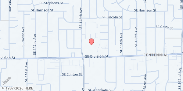 Map showing SVDP St Joseph the Worker at 2310 SE 148th Ave, Portland, OR
