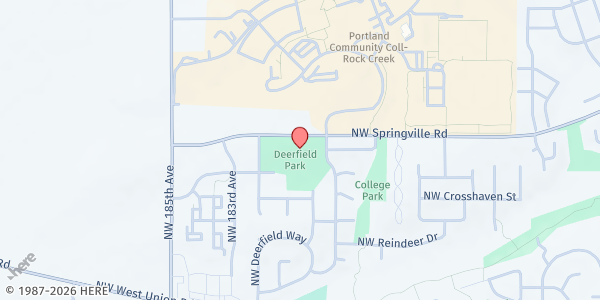 Map showing SVDP St Juan Diego at 5995 NW 178th Ave, Portland, OR