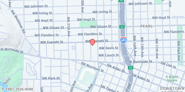 Map showing Trinity Episcopal Cathedral Food Pantry at 147 NW 19th Avenue, Portland, OR