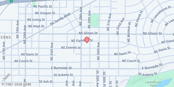 Map showing U.Me.Us Food Pantry at 2830 NE Flanders St, Portland, OR