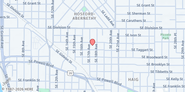 Map showing Vietnamese Assembly of God Church at 2720 SE 17th Ave, Portland, OR