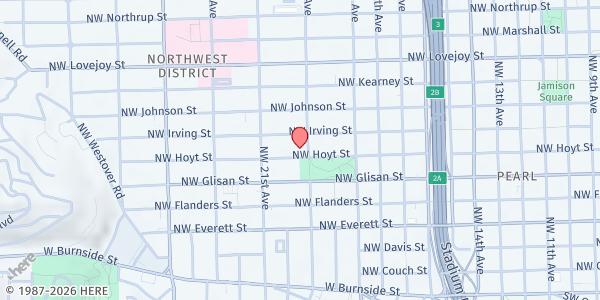Map showing William Temple House at 2023 NW Hoyt St, Portland, OR