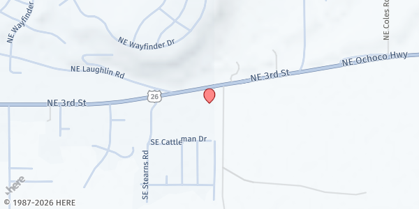 Map showing Eastside Church Free Food Market at 3174 NE 3rd St., Prineville, OR