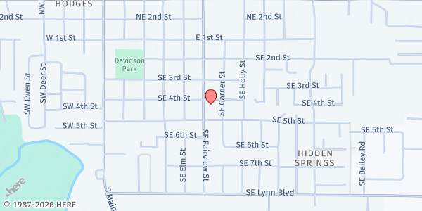 Map showing First Baptist Church Pantry at 450 SE Fairview, Prineville, OR