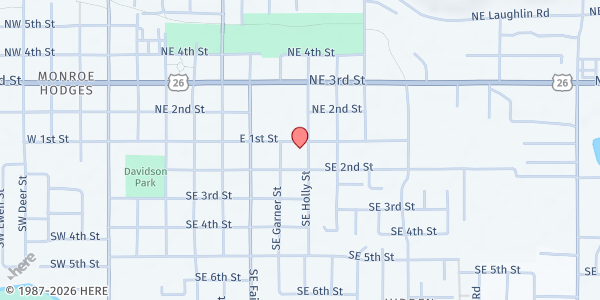 Map showing Redemption House Ministries at 780 E 1st St, Prineville, OR