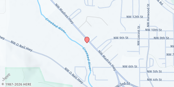 Map showing St. Vincent de Paul Society of Crook County at 937 NW Madras Hwy, Prineville, OR