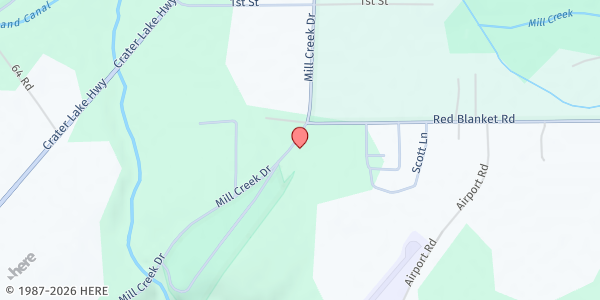 Map showing Prospect Community Food Bank at 471 Mill Creek Rd, Prospect, OR