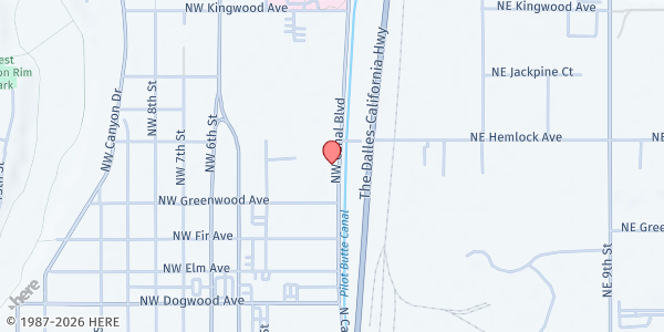 Map showing Canal House - J Bar J Youth Services at 767 NW Canal Blvd., Redmond, OR