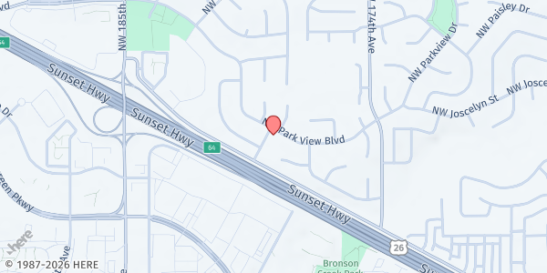 Map showing Waste Not Food Taxi - Rock Creek at 17850 NW Park View Blvd., Rock Creek, OR