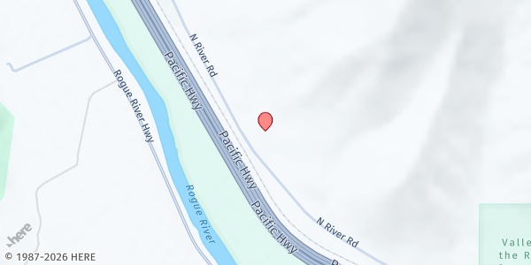 Map showing Rogue River Community Services - Seventh Day Adventist Church at 4300 N River Road, Rogue River, OR